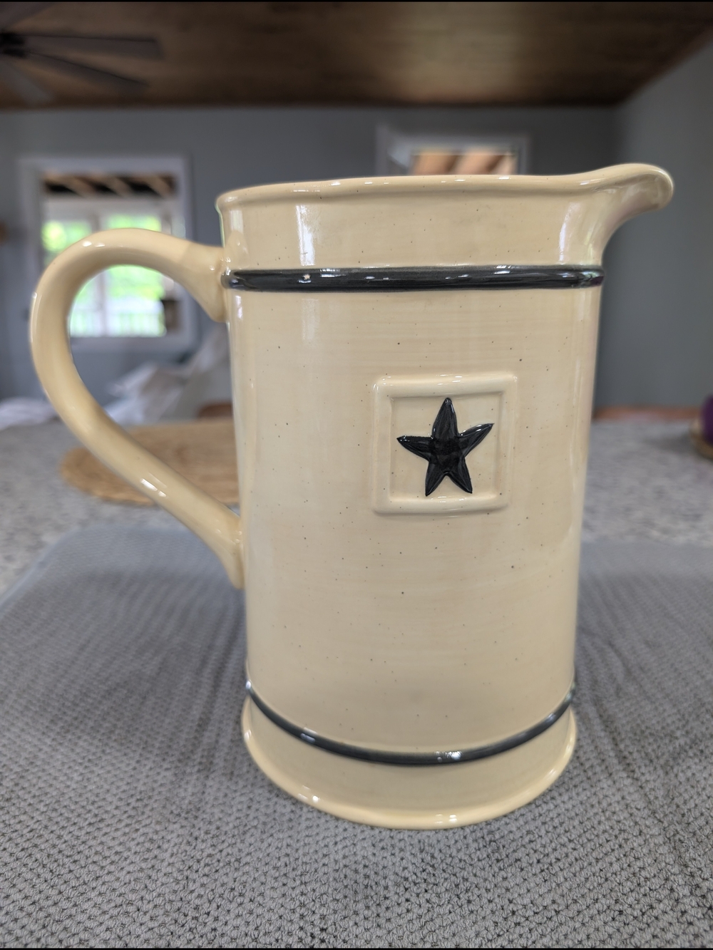 Park Designs Black Star hand painted Pitcher
